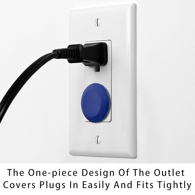 Baby Safety Outlet Plug Electrical Socket Covers, Pure Blue Color