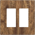 Outlet Covers Rustic Wood Grain Country Vintage Wooden Board 2 Gang Double Rocker Light Switch Cover Plate Decorative Wall Plate GFCI Socket Cover Electrical Switch Plate Covers for Farmhouse Home