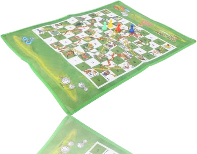 60x45cm Kids Carpet Playmat,Folding Snake Chess Washable Folding Ladder Board Game Flying Chess Set Non Woven Fabrics Carpet Ground Mat