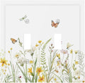 Colorful Wildflowers Dragonfly Butterfly Floral Decorative Switch Plates 2 Gang Double Toggle Outlet Light Switch Cover Wall Plate Electrical Faceplate for Bedroom Living Room Decor