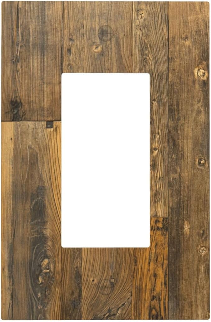 Brown Wood Vintage Rustic Old Board Decorative Outlet Covers 1 Gang Single Rocker Light Switch Cover Plate Wall Plates GFCI Faceplate for Farmhouse Home Decor