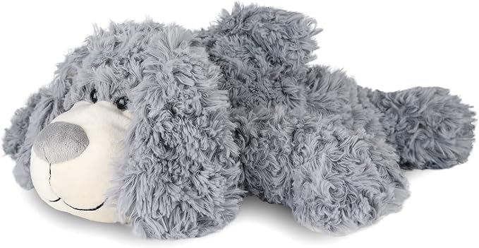 WEIGEDU Smiling Gray Puppy Dog Stuffed Animal Plush Toys– Soft Shaggy Plush with Floppy Ears & White Belly, Cuddly Toy for Kids Boys Girls Birthday Nursery Bedtime Easter Gifts, 17.7 inches