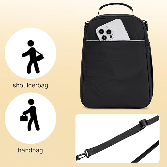 LOIDOU Lunch Box for Kids Boys Girls Insulated Lunch Bag Thermal Meal Tote Reusable Lunch Pail Bags for School Travel (black)