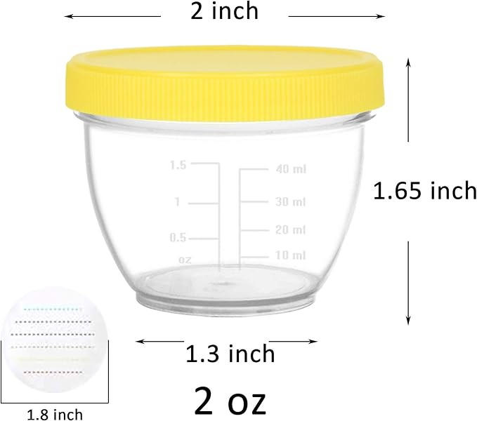 Youngever 18 Sets Baby Food Storage, 2 Ounce Baby Food Containers with Lids, 9 Pink Colors, with Lids Labels (Pack of 2)