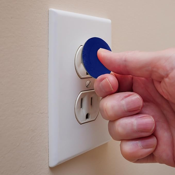 Baby Safety Outlet Plug Electrical Socket Covers, Pure Blue Color
