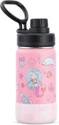 12 oz Stainless Steel Vacuum Insulated Water Bottle-Small Water Bottle BPA Free, Gift for Boy, Girls-Mermaid