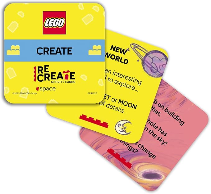 LEGO Recreate Activity Cards – Space | Outer Space Building Game with 30+ Activity Cards & 25 LEGO Elements | Ages 6+