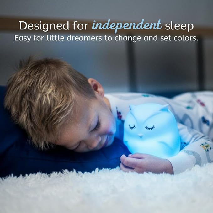 Lumipets Animal Kids Night Light, Junior Owl, Soft and Safe Silicone Rubber Lamp, Soothing Colors, Portable, Easy Control