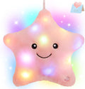 WEWILL 9'' LED Twinkle Star Soft Plush Toys Glowing Stuffed Star Light up Plush with Colorful Night Lights Birthday for Toddler Kids(Pink)
