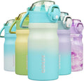 BJPKPK Water Bottle with Straw 14oz Insulated Water Bottles Reusable Stainless Steel Metal Thermal Flask with Leak Proof Lockable Lid and Carry Handle,Mint