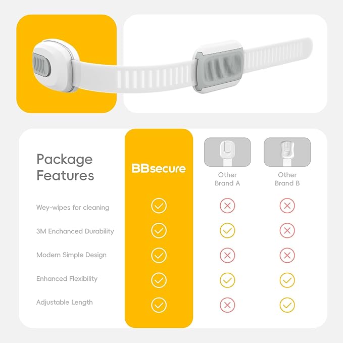 8 Packs Cabinet Locks Baby Proofing, Child Proof Cabinet Locks with 3M Adhesive, No-Drill Child Safety Cabinet Lock, Flexible for Drawer, Door, Fridge, Trashcan, Toilet Seat, Pantry