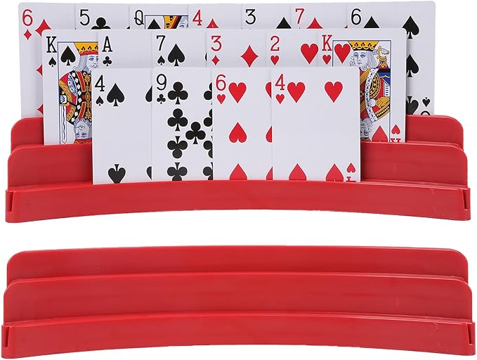 Three-Layer Design Playing Cards Holders，Playing Card Holder for Kids Adults Hands Free Card Holder for Family Card Game Nights Poker Parties