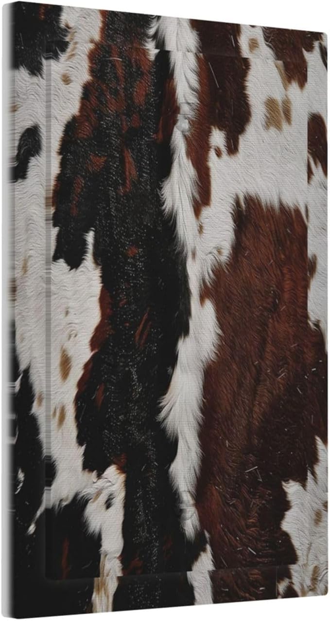 Cowhide Print Abstract Animal Fur Rustic Light Switch Cover Plate 1 Gang No Device Blank Electrical Wall Plates Faceplate Decorative Switch Plate Covers for Farmhouse Home Decor