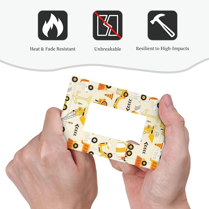 Decorative Outlet Covers Construction Vehicle Yellow Trucks Diggers 1 Gang Rocker Light Switch Cover Plate Single Wall Plates for Electrical Switch Plate Covers Faceplate for Home Decor