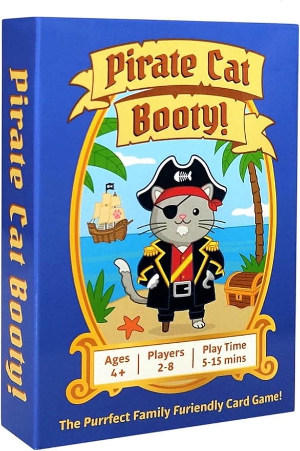 Pirate Cat Booty! A Fun Family Card Game for Kids and Adults Ages 4 and up, 2-8 Players