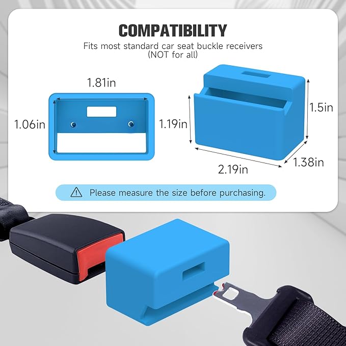 Morlike Silicone Seatbelt Secure Buckle Safety Cover Lock (BLUE2-2 PCAK)