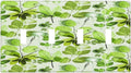 Green Leaves Spring Plant Floral Light Switch Covers Quad Toggle Electrical Faceplate 4 Gang Wall Plate Decorative Switch Plates for Bed Room Living Room Decor