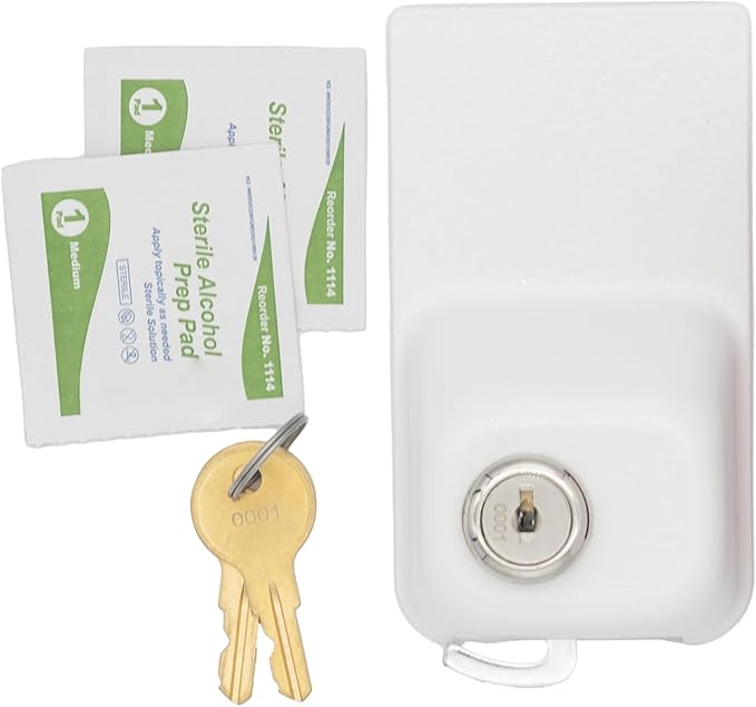 Child Proof Fridge Lock with Keys Child Safety Refrigerator Cabinet Lock (2 Pack, White)