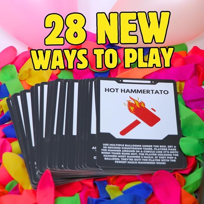 Wack A Balloon Party Edition Pop Game for Kids and Adults, Interactive Balloon Popping Party Gift for Game Night, Family Fun and Classrooms, Ages 4+
