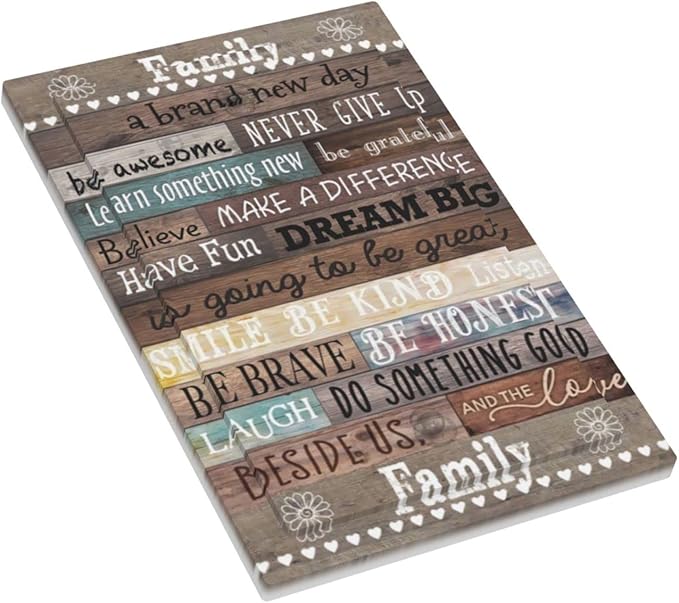 Rustic Vintage Country Farmhouse Family Home Inspirational Quotes Rules Cabin Wood 1-Gang No Device Blank Wallplate Jumbo Size Unused Outlet and Light Switch Cover Decorative Plug Face Plate Cover