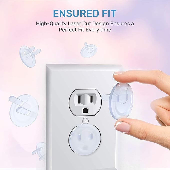 BABY PROOF ME 48 Pack Outlet Covers Baby Proofing, Provide Shock Prevention and Easy Installation, Safe and Secure Plastic Plug Covers for Power Sockets (48 Outlet Covers)
