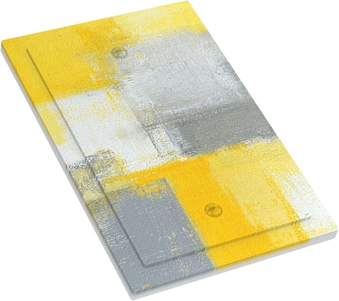 Light Switch Cover Retro Modern Gray Yellow Ombre Abstract Art Wall Plate Cover 1 Gang Blank No Device Decorative Outlet Covers Electrical Switchplate for Bathroom Bedroom Decor