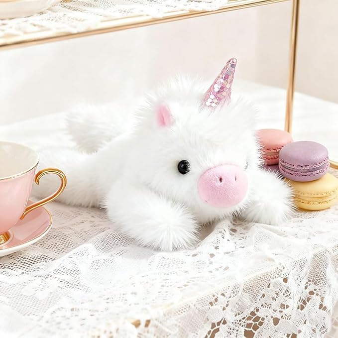 PEACH CAT Unicorn Stuffed Animal Cute Plushies Small Plush Toys Gifts for Kids White