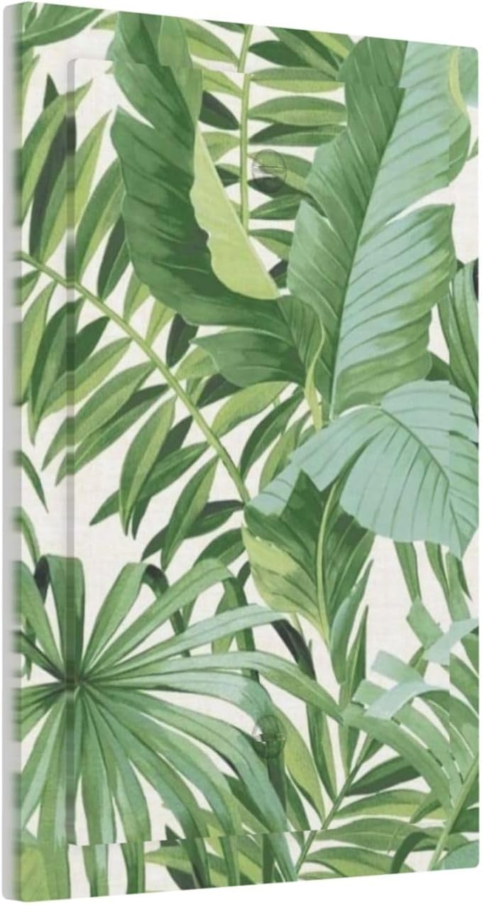 Green Tropical Palm Tree Leaf 1 Gang No Device Outlet Wall Plate Blank Light Switch Cover Switchplate Electrical Decorative Faceplate Bedroom Decorate