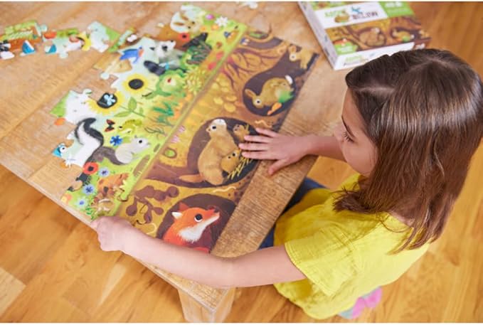 Crocodile Creek Above + Below 48-Piece Jigsaw Floor Puzzle - Fun Floor Puzzles for Kids Ages 4-8 - Backyard Discovery - 27 x 20 inches Finished