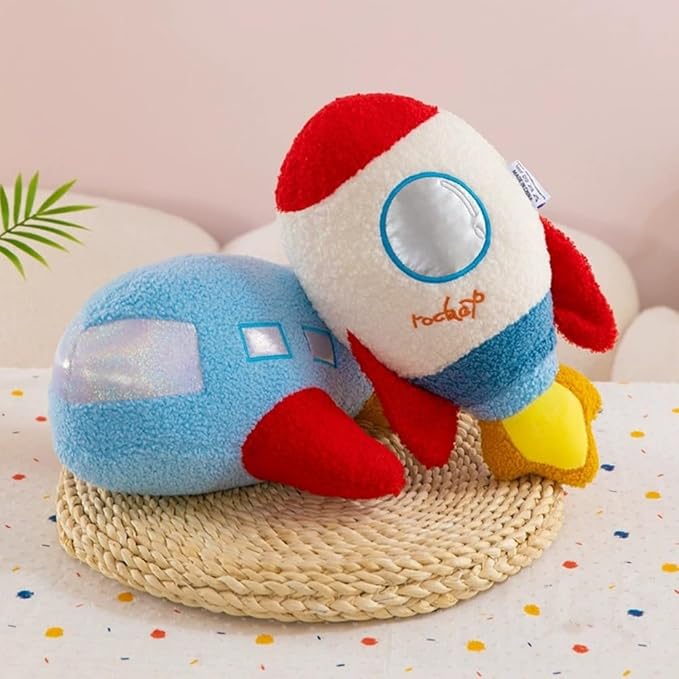 13.7 inch Rocket Shape Plush Toys Pillow, Rocket Ship Stuffed Plush Doll,Living Room Sofa Bedroom Decorative Children's Birthday Gift