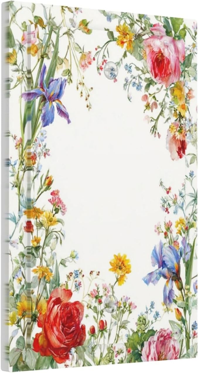 Decorative Light Switch Cover Plate Rustic Red Flower Garden Floral 1 Gang No Device Single Blank Outlet Covers Wall Plates for Electrical Outlets Faceplate for Country Home Decor
