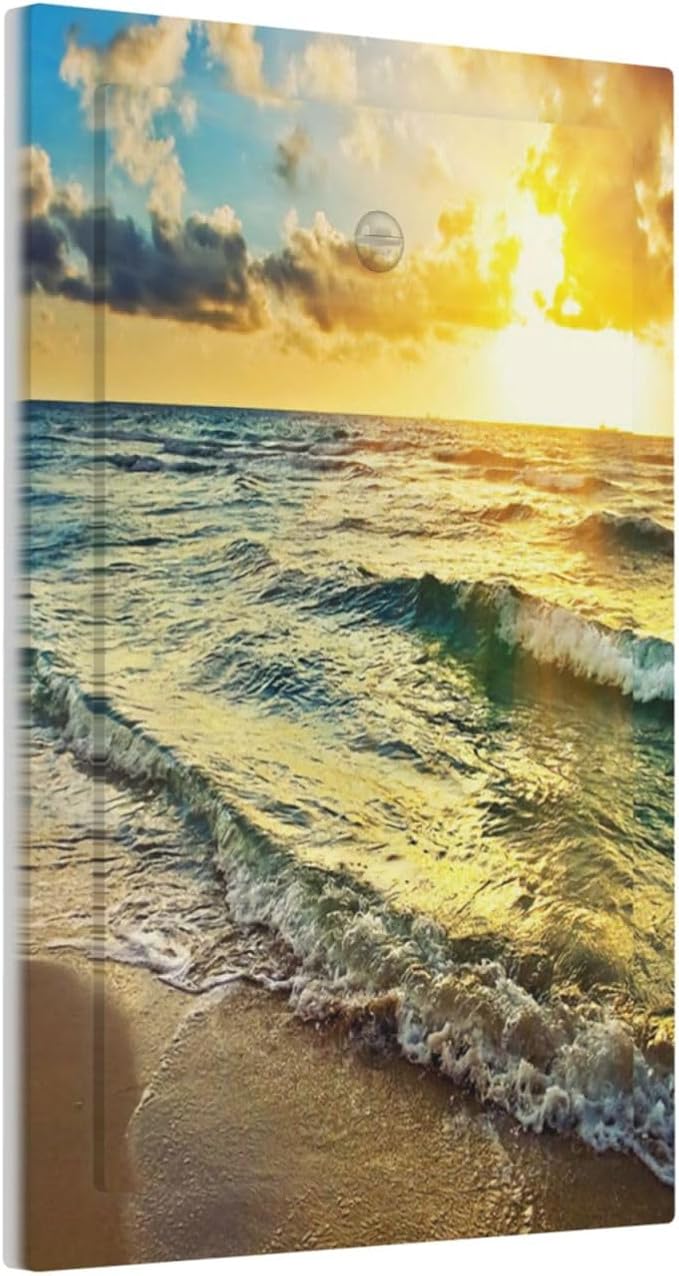 Sea Ocean Beach Sun Wave Sunrise 1 Gang No Device Wall Plate Decorative Blank Light Switch Cover Switchplate Electrical Faceplate for Bathroom Home Bedroom Art Decor