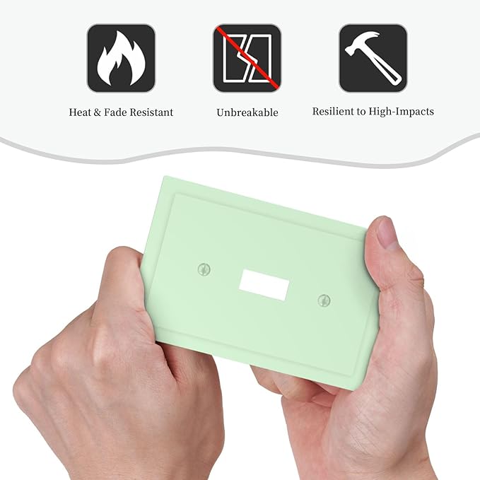 Green 1 Gang Light Switch Cpver Outlet Covers Decorative Single Toggle Wall Plate Electrical Switchplate Faceplate