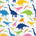Colorful Dinosaur 2-Gang Double Toggle Light Switch Plate, Watercolor Blue & Green Dinosaur Cartoon Wall Plate for Boys Bedroom, Playroom & Nursery