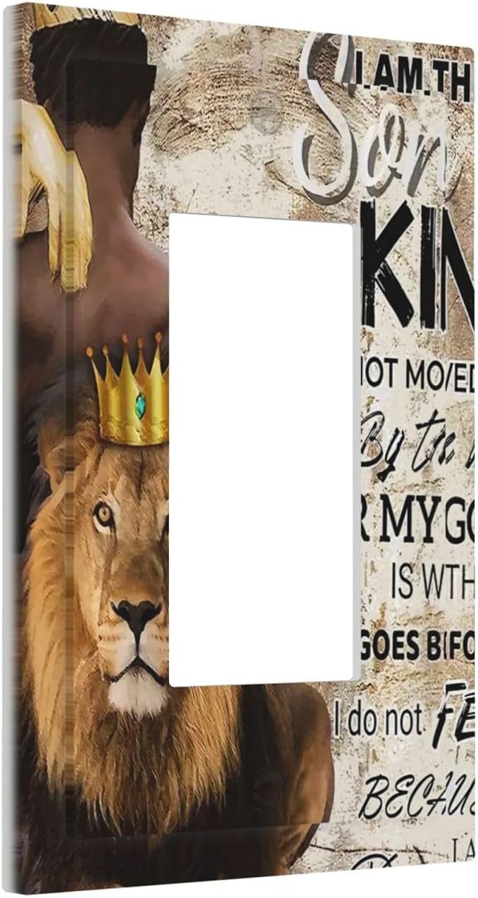 Quotes African Man Afro Lion 1 Gang Rocker/Decora Outlet Light Switch Wall Plate Cover Faceplate Decorative Switchplate Kitchen Home Bedroom Decorate