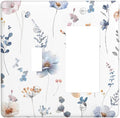 Wildflowers Plant Leaves Floral Berry Outlet Covers 1 Toggle 1 Rocker Combination Decorative Wall Plate Electrical Switch Plates Light Switch Cover Plate for Bed Room Living Room Decor