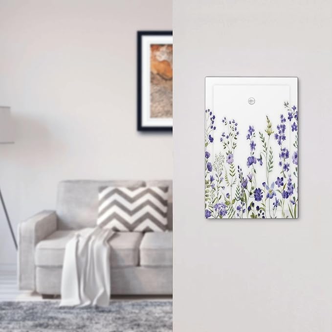 Lavender Wildflowers Purple Flowers Plant Floral Light Switch Cover Plate 1 Gang No Device Blank Electrical Wall Plates Faceplate Decorative Switch Plate Covers for Bedroom Living Room Decor