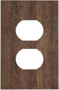 Outlet Covers Rustic Vintage Wood Grain Brown 1 Gang Duplex Electrical Receptacle Faceplate Light Switch Cover Wall Plate Decorative Switch Plates for Farmhouse Cabin Decor