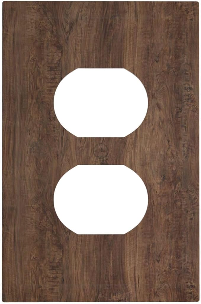 Outlet Covers Rustic Vintage Wood Grain Brown 1 Gang Duplex Electrical Receptacle Faceplate Light Switch Cover Wall Plate Decorative Switch Plates for Farmhouse Cabin Decor