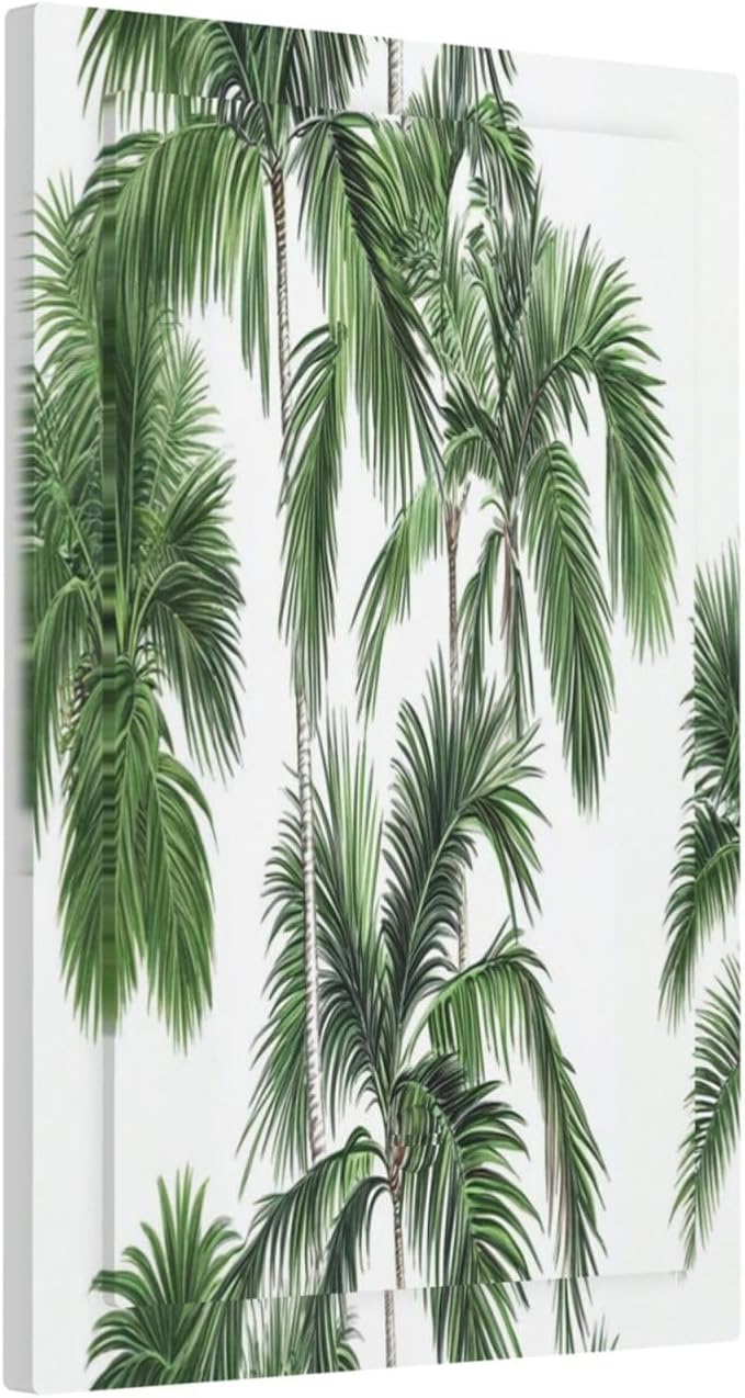 Light Switch Cover Plate Palm Trees Tropical Green Plant Palm Leaf 1 Gang No Device Blank Electrical Wall Plates Faceplate Decorative Switch Plate For Bed Room Bathroom Decor