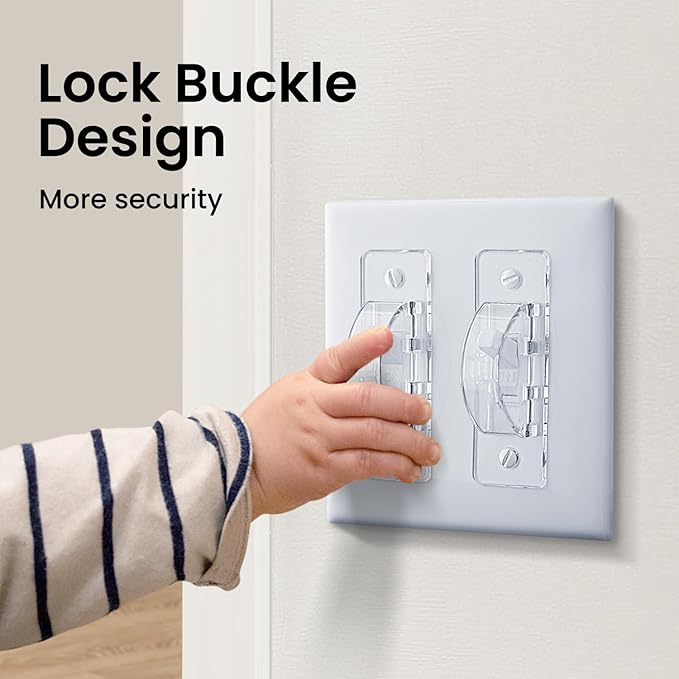 Roxiuc Switch Guard - Light Switch Cover Guard - Childproof - Clear (4pc) - Toggle Switch Compatible - Approximately 3.5"L x 1"W x 0.5"D - Electrical Safety Product