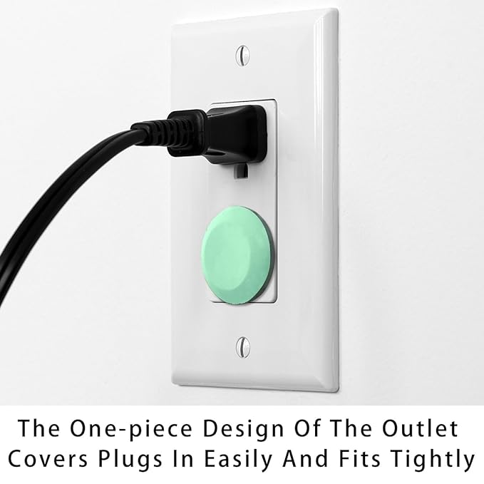 Pure Light Green Color Outlet Plug Covers Child Proof Electrical Outlets Protector - Wall Socket Protector for Baby Kids- Electrical Insulation
