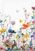 Watercolor Wildflowers Colorful Floral Plant Decorative Light Switch Cover 1 Gang Single Toggle Device Electrical Faceplate Switchplates Decorator Outlet Wall Plate for Bedroom Living Room Decor