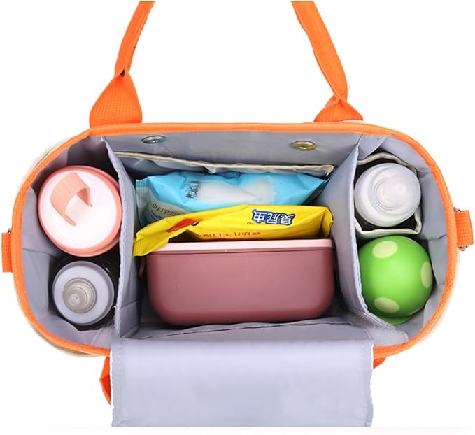 Universal Stroller Organizer with Double Bottle Holder, Fits For All Baby Strollers,6 Colors, Big Capacity (Blue Elephant)