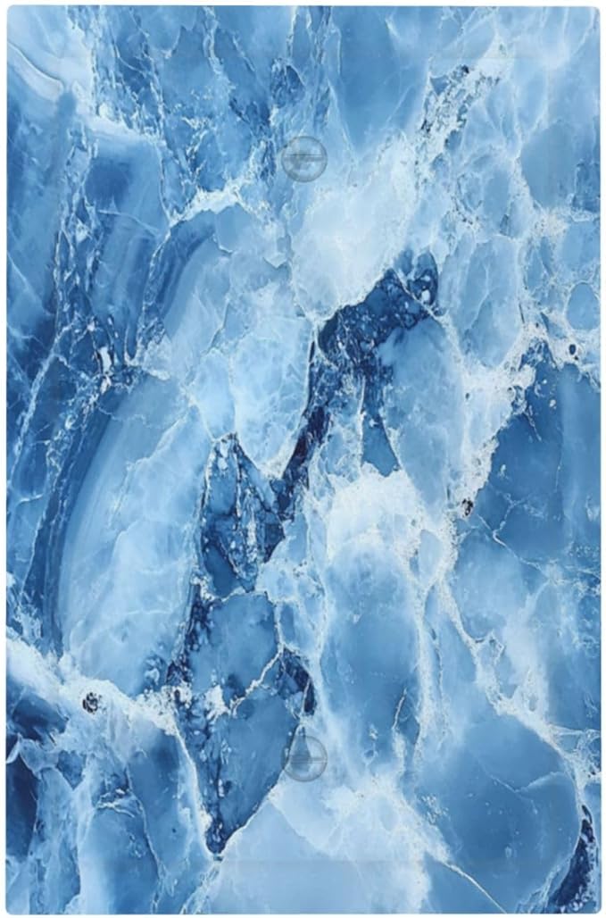 Light Switch Cover Blue Marble Abstract Luxury Modern Wall Plate Cover 1 Gang Blank No Device Decorative Outlet Covers Electrical Switchplate for Bathroom Bedroom Decor