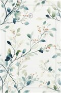 Watercolor Floral Green Leaves 1 Gang Light Switch Cover Green Botanical Electrical Flowers No Device Wall Plate Decorative Faceplate for Country Bedroom Kitchen Living Room Home Decor