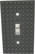 Brick Wall Plate, Single Toggle Light Switch Cover for Kids Bedroom, Game Room, 1-Gang (Gray)