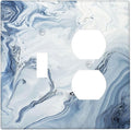 Wallplates Blue Marble Pattern 1 Toggle 1 Duplex Switch Plate Electrical GFCI Faceplate Decorative Light Switch Covers for Bedroom living Room Decor