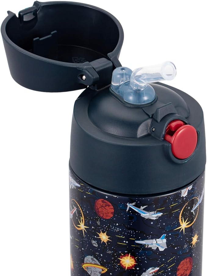 Snug Insulated Kids Water Bottle with Straw & Spout – Double-Wall Stainless Steel, Leakproof, Easy-Flip Lid – For School, Travel, Toddlers & Big Kids - Space Wars, 12oz