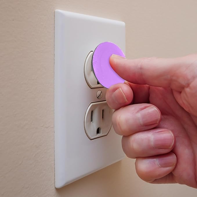 Pure Light Purple Violet Color Pattern Outlet Covers Baby Proofing - Plug Covers for Electrical Outlets, Child Proof Socket Covers, Baby Safety Products for Home, Office